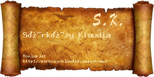 Sárközy Klaudia névjegykártya